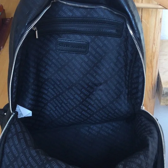 EUC Black and Silver Steve Madden Monogram Backpack - Picture 13 of 15
